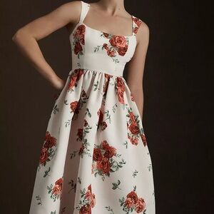 Sachin+Babi White Floral Rose Dress